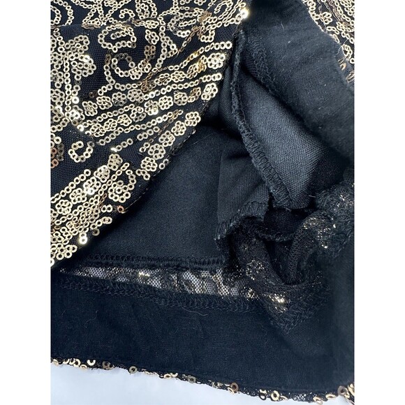 2B Bebe Y2kShorts Womens Small Gold Sequin Stretch Pull On Mini Party Cocktail - Picture 5 of 6